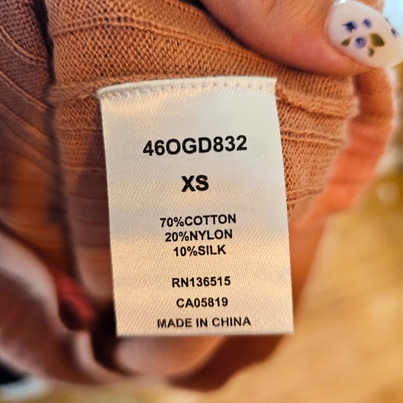 NWT One Grey Day $128 Size XS Silk Blend Terracotta Sweater Tank Knit All Season - Picture 7 of 7